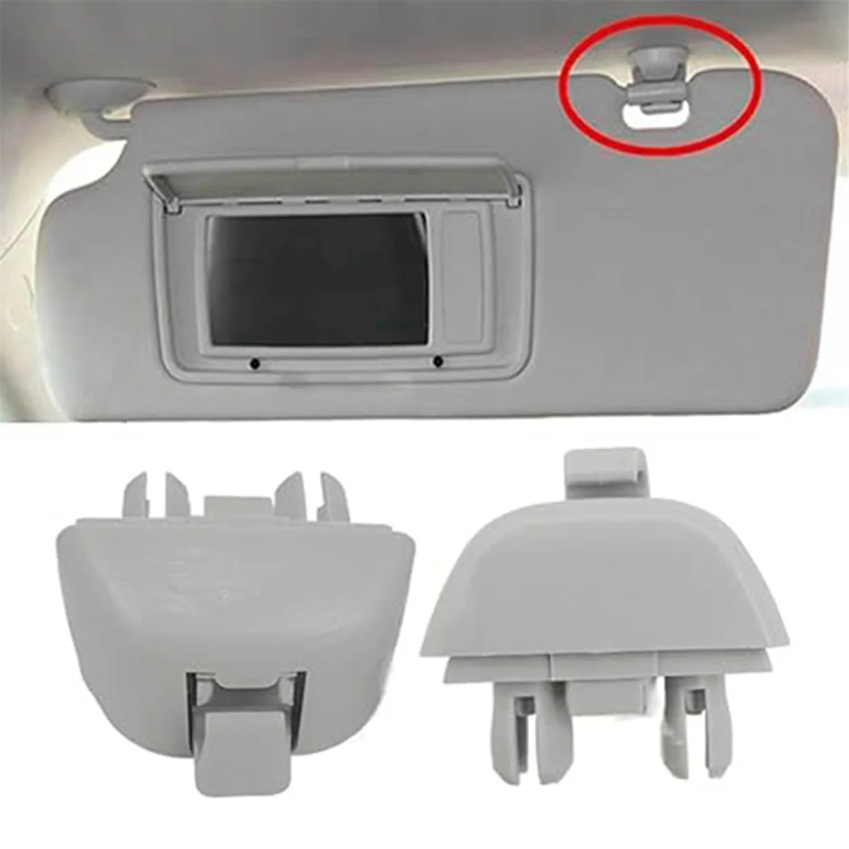 Car Sun Visor Clip Plastic Sun Visor Hook Clip Sun Visor Clip Retainer for Volkswagen Passat Audi A6 6R0857561 Gray