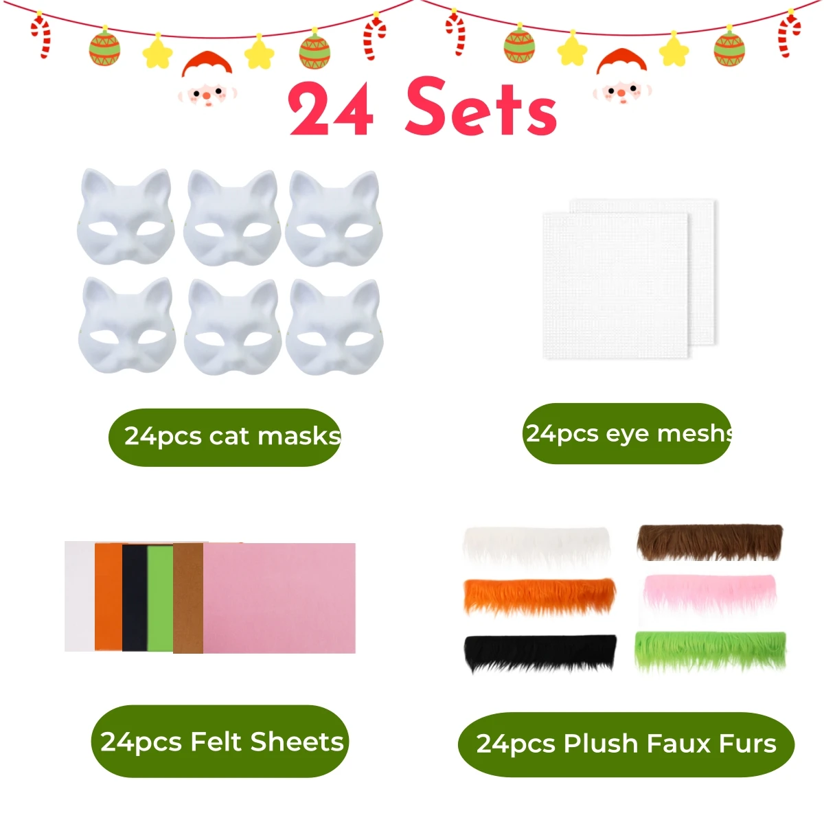 Lot De 24 Masques D'Animaux à Peindre Pour Enfants - Masques En Papier DIY Pour Anniversaire Halloween Noël
