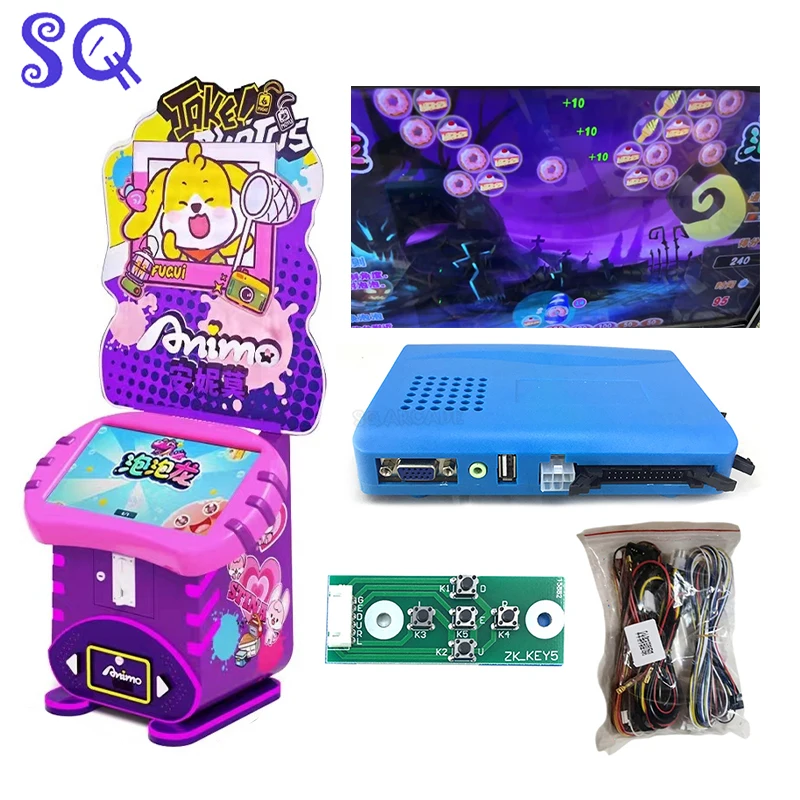 Touch screen Tile-matching video game 2player puzzle bobble coin operated Arcade kit match-three puzzle games click fun for kids