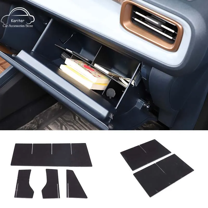 

For Ford Maverick 2022 Black ABS Glove Box Storage Divider Armrest Box Divider Organizing Organizer Car Tuning Accessories