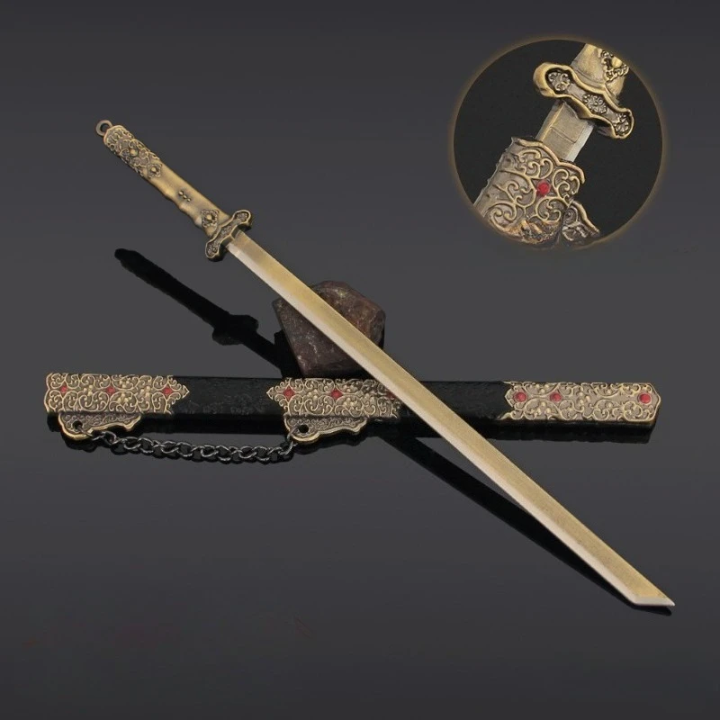 Espada de juguete de Anime de 30cm/11,81 pulgadas, arma antigua periférica, Pilar General de país con funda, modelo de aleación, accesorios de colección, adornos