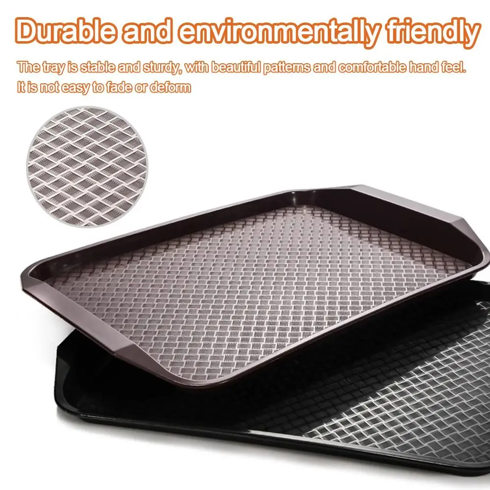 43 * 30 cm rechteckiges Kunststofftablett, rutschfester Servierplatte, Serviertablett für Burger-Pommes-Tablett, Fast-Food-Tablett
