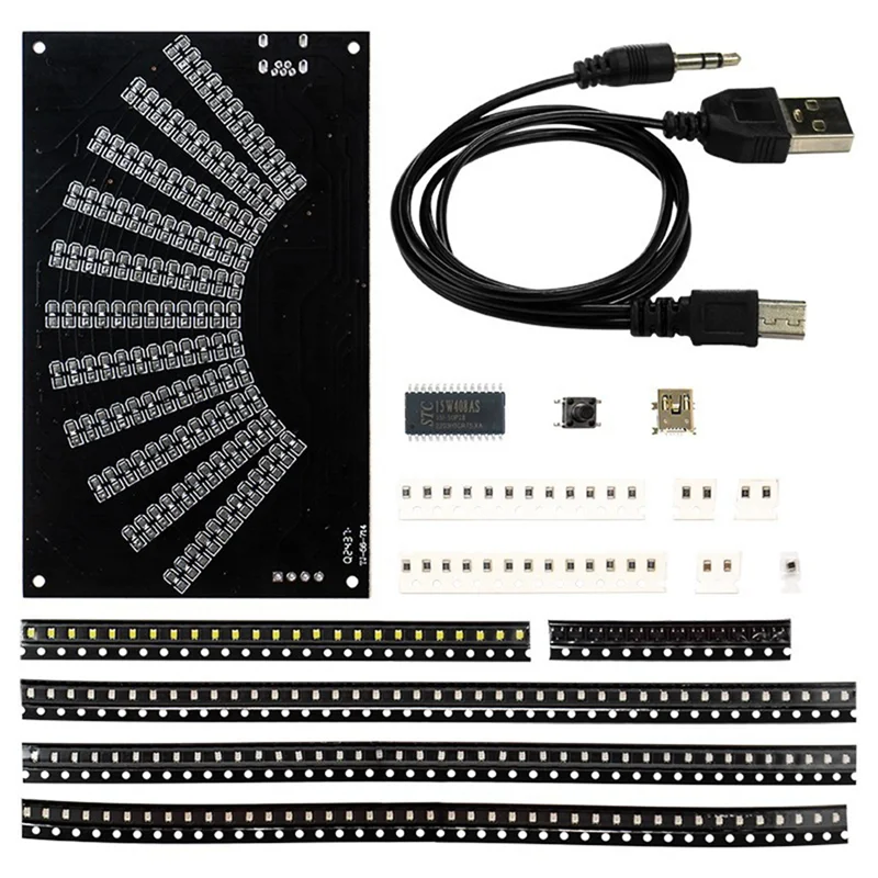 مروحة على شكل LED الموسيقى الطيف إيقاع ضوء عرض لتقوم بها بنفسك مجموعة الإنتاج مكون مصلحة الارصاد الجوية الممارسة TJ-56-714-N34R