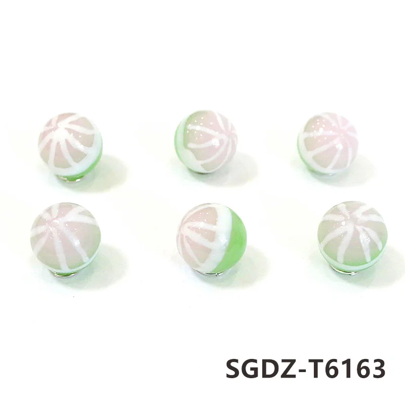 6PCS Rare Glass Marbles Ball Creative Watermelon Lemon Snowman Design Xmas New Year Gifts for Kids Garden Decor Accessories 16mm