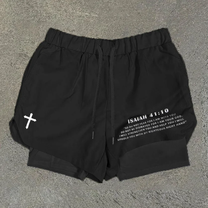 Summer Casual Street Shorts For Men Wooden Double Layer Shorts Breathable Beach Shorts Large Comfortable Fitness Sports Shorts
