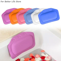 1Pcs 6 Colour 130G SPA Soft Bath Pillow For Comfortable Neck Bathtub Cushion Eco-Friendly Bathroom Headrest Suction  Cup