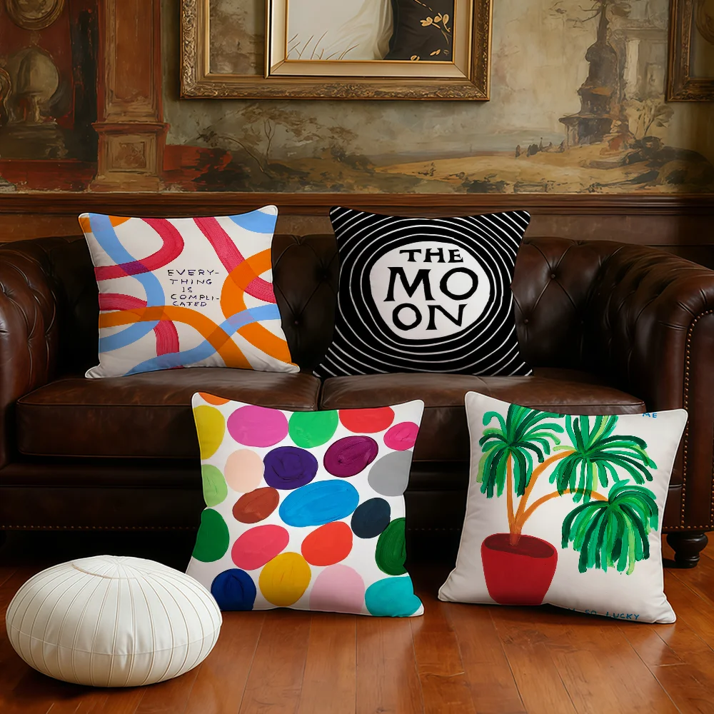 Art D-David S-Shrigley  cushion cover Pillow Case Plush Fabric Soft Double Sided Print Sofa Cushion Cover Throw Pillow Covers