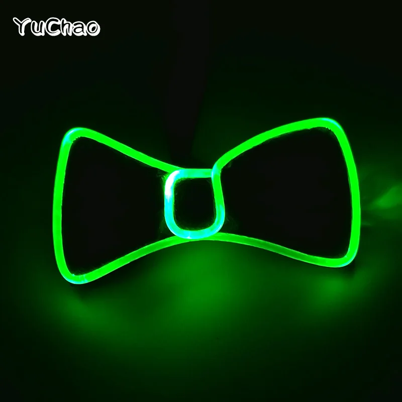 

Neon Light Bow Tie Valentine Day Gifts Men Party Christmas Party Costumes DJ LIGHT Accessories Men Necktie With Led Light