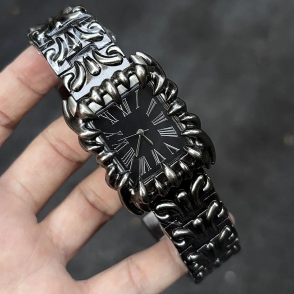 

Новый стиль, квадратный демон, коготь дьявола, дизайн Y2k, кварцевые часы, мужские часы Alabaster Industries, уникальные креативные часы, мужские часы Relogio