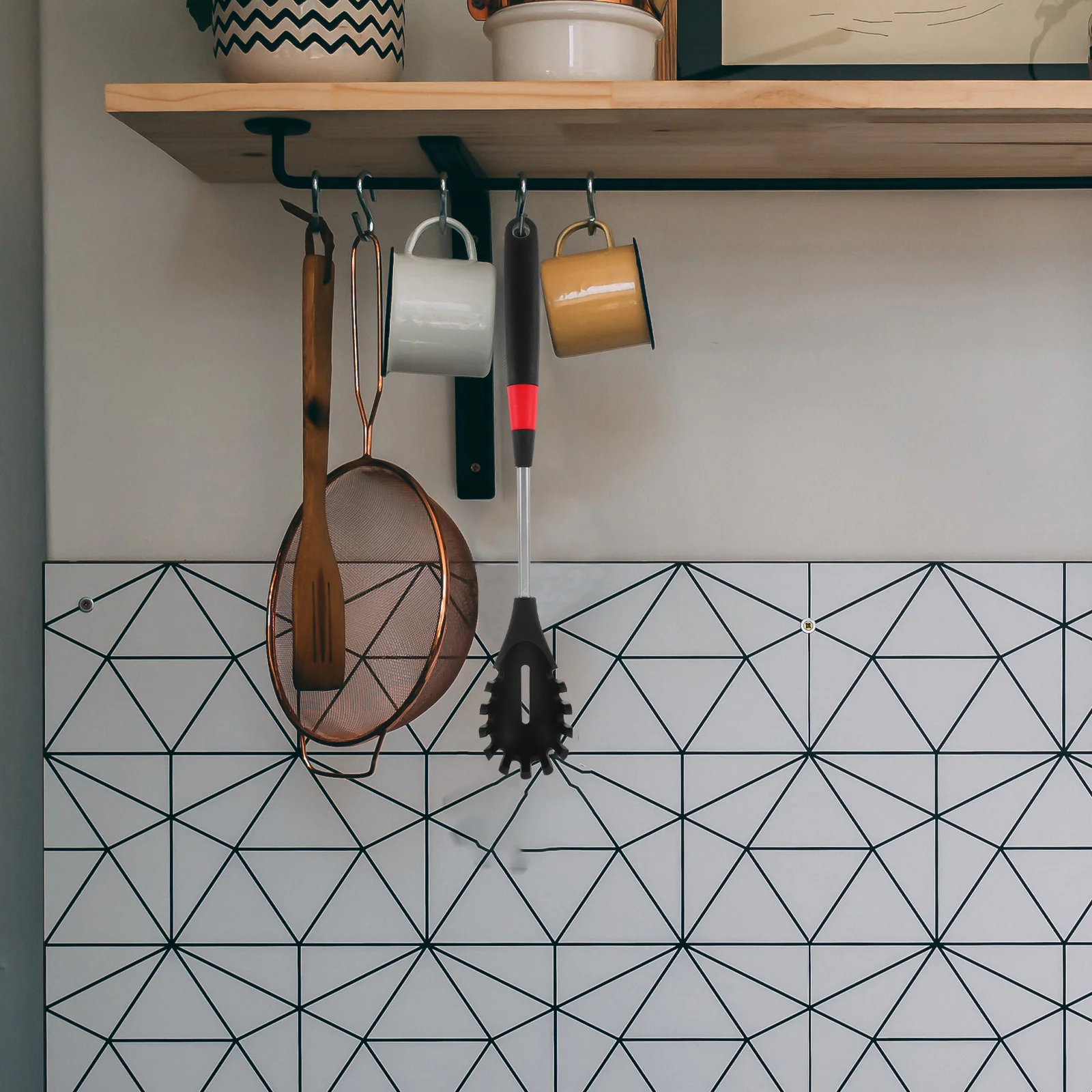 

Silicone Kitchen Utensil Stainless Steel Handle Slotted Spoon For Home Restaurant Hotel Spaghetti Strainer Server Cooking Tool