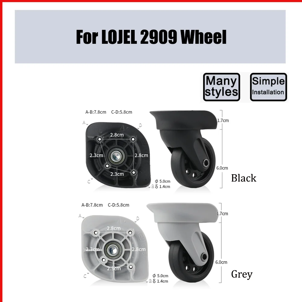 For LOJEL 2909 Trolley Case Wheel Pulley Sliding Universal Luggage Wheel Slient Smooth Wear-resistant Accessories Caster Wheels