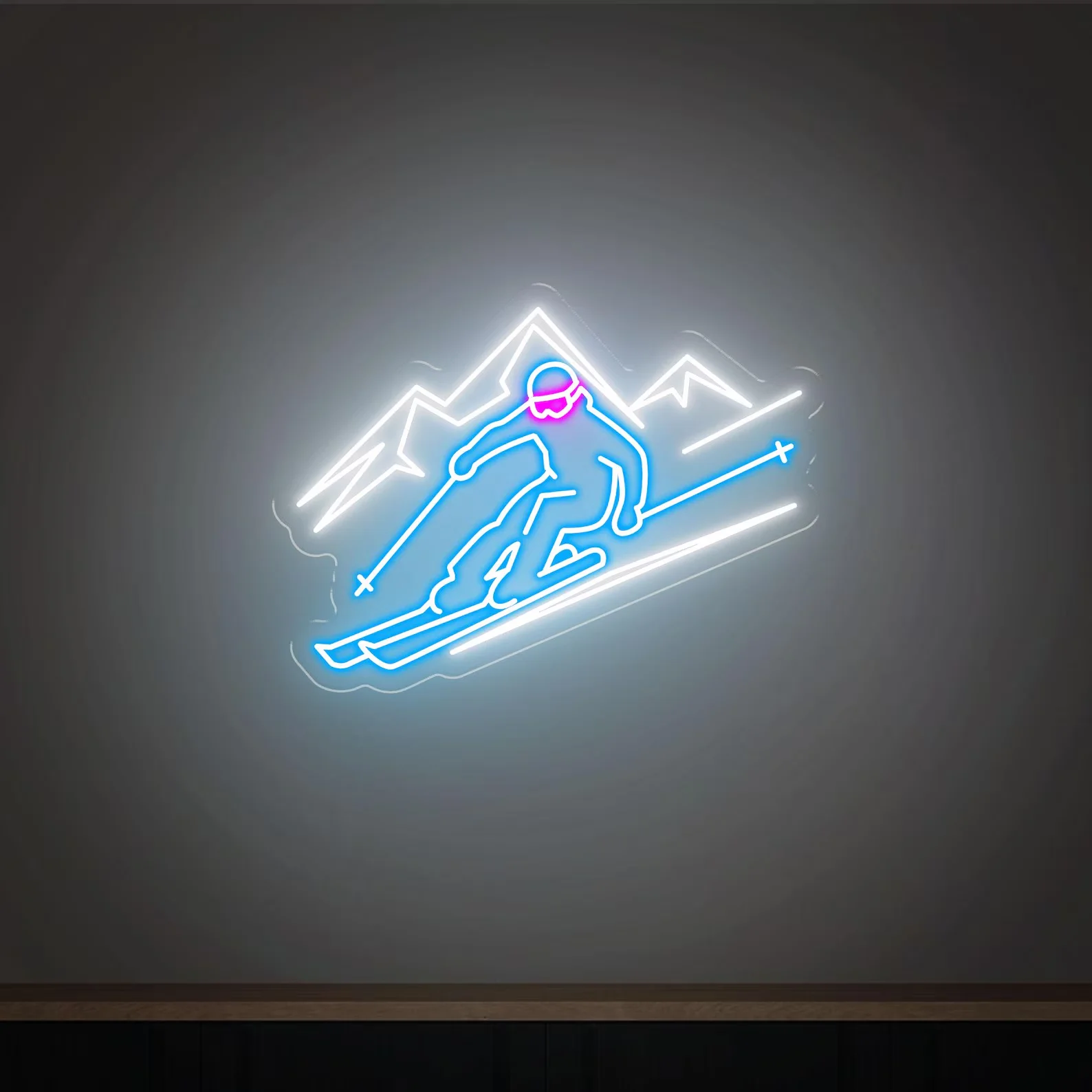 Ski Neon Sign, Apres Ski, Ski Goggles Neon Decor, Custom Apres Ski Sign, Ski WAll Decor, Gift for Skier
