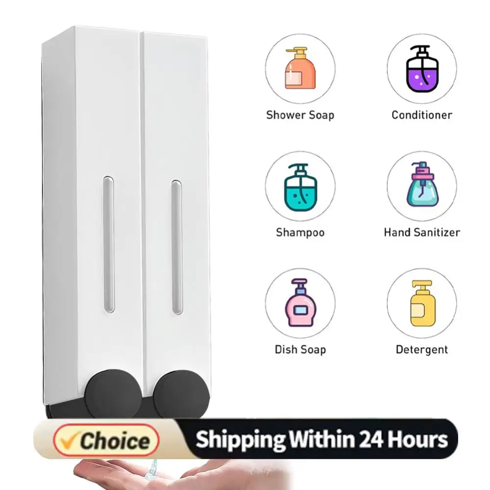 

Shower Soap Dispenser No Drill Wall-Mounted Shower Soap Dispenser 500ml Refillable Shower Dispenser for Home & Kitchen