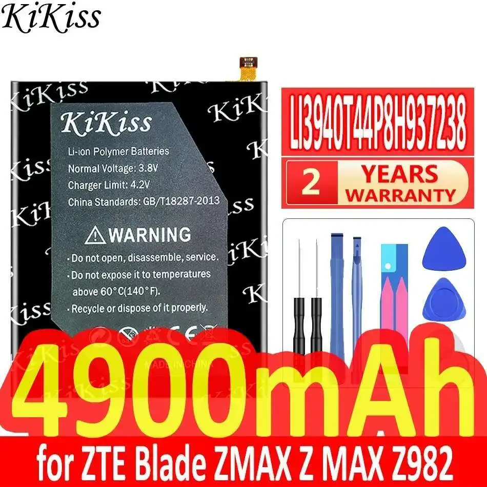 

Safe Mobile Phone Battery For Zte Blade Zmax Z Max Z982 4900mAh LI3940T44P8H937238