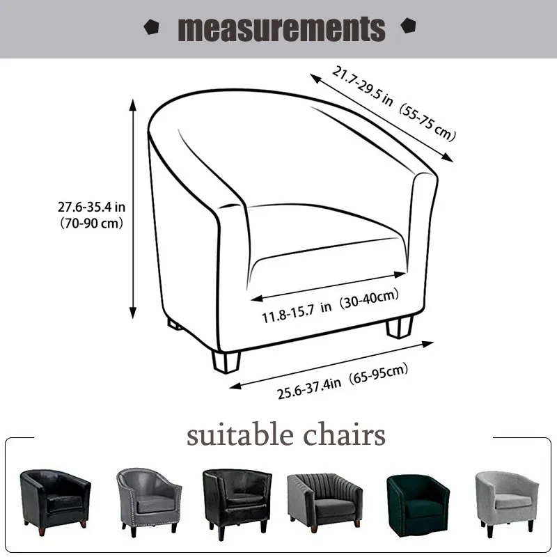 Stretch Arm Chair Slipcover. Velvet Chair Furniture Protector, Soft Anti-Slip, High Stretch solid thick club chair cover