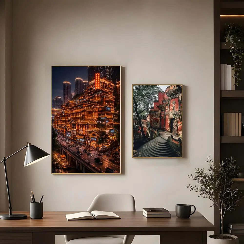 Vibrant Atmospheric City C-Chongqing Poster Modern Interior Wall Decor & Trendy Home Highlights