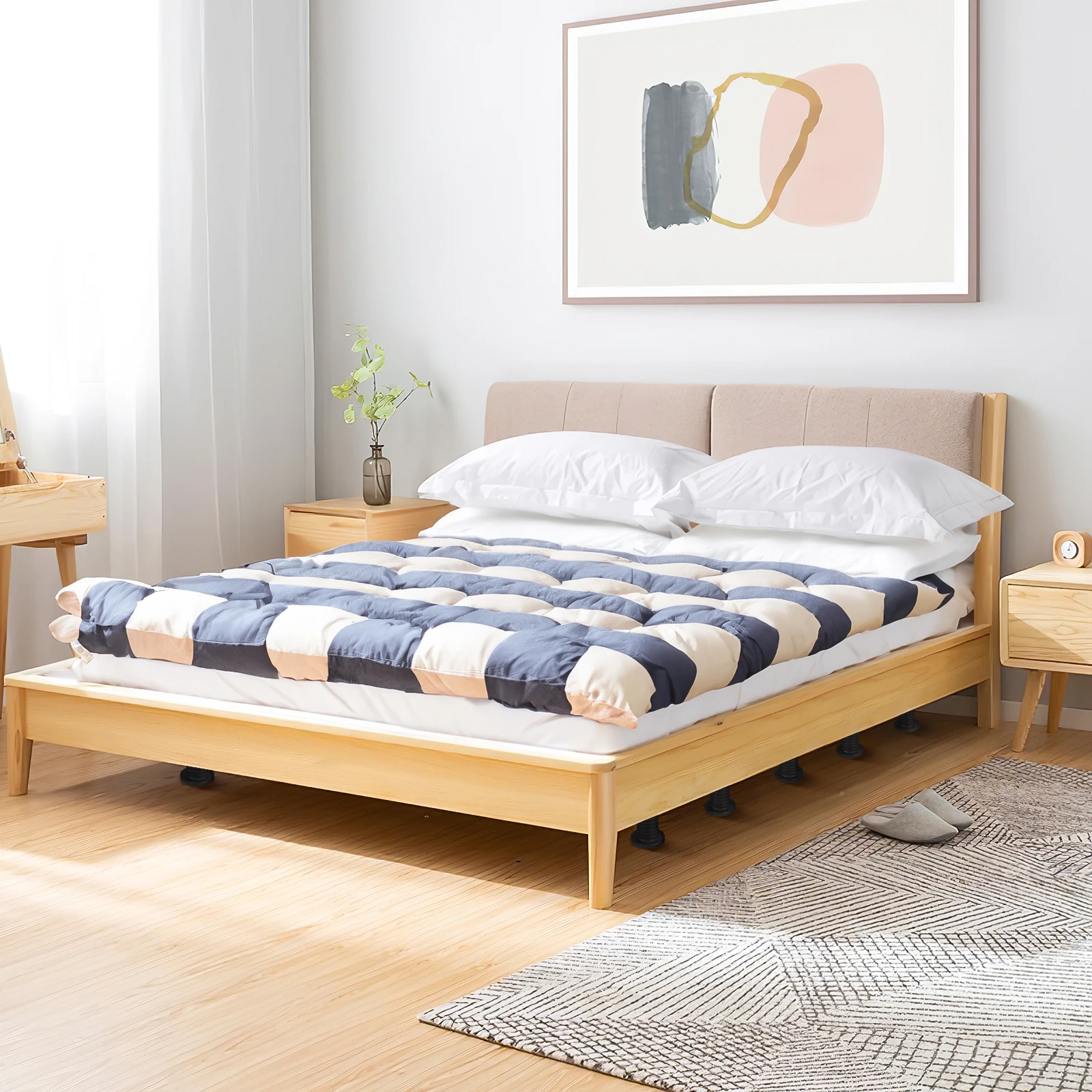 2 uds marco de cama ajustable patas de soporte central patas de cama de repuesto rango de altura ajustable 5,11 a 8,66 pulgadas fuerte