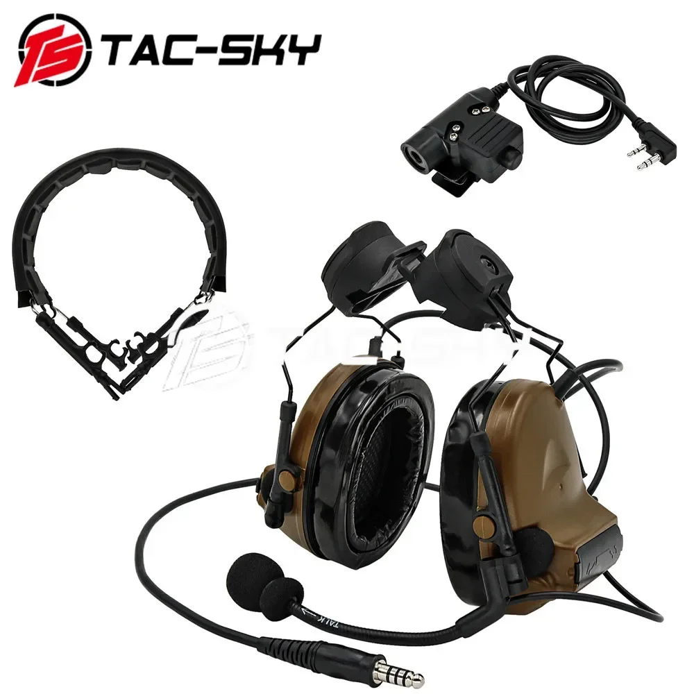 Imagem -02 - Tac-sky Comtac ii Fone de Ouvido Capacete Suporte Edição Tático Fone de Ouvido Mais Tático U94 Ptt Mais Fone de Ouvido Militar Comtac Bandana