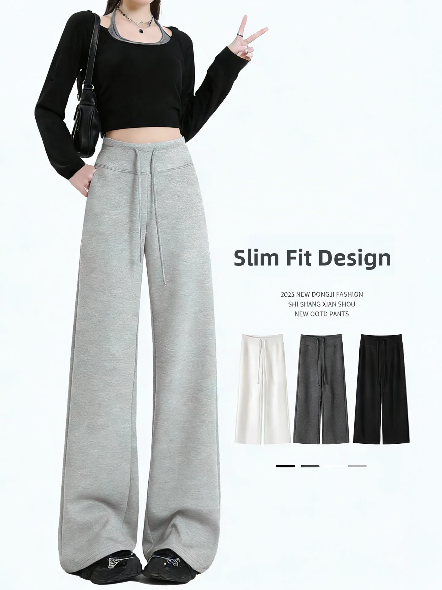 ワイドレッグパンツ レディース ハイウエスト ヨガパンツ 裏起毛 スリムフィット ストレート チューブパンツ カジュアル スポーツウェア