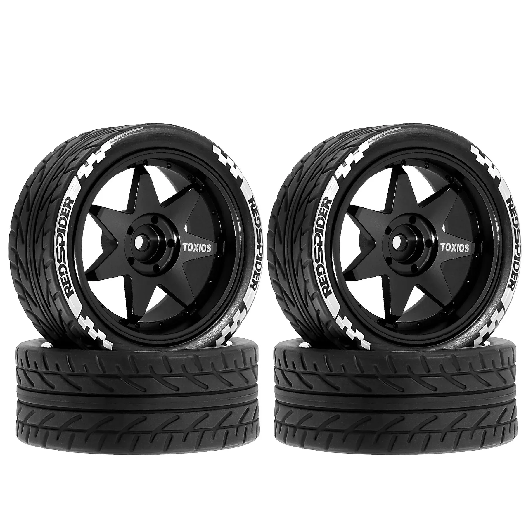 

1/10 On Road Tires and Metal Wheels 12mm for Tamiya TT01 TT02 XV01 TA06 A959 PTG2 HPI KYOSHO PTG2 1:10 Street Touring Drift Car