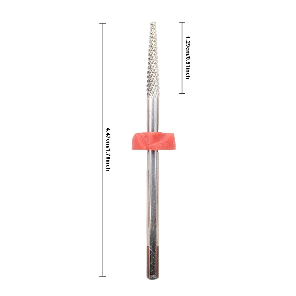 5mm Carbide Nail Drill Bit – Dual Direction Spiral Flute, Solid Tungsten Carbide for Gel Removal & Nail Shaping, 3/32” Shank