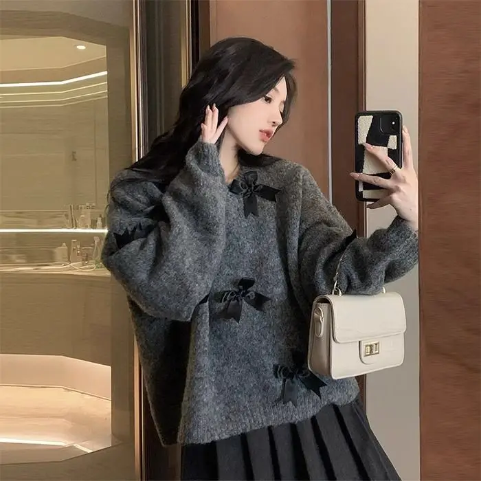 

Женский длинный вязаный свитер ort Sve с узлом, повседневная внутренняя одежда, осенне-зимний теплый удобный трикотаж