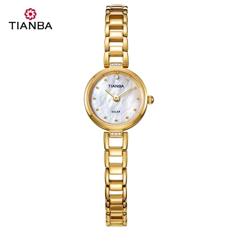 TIANBA Eco-Drive watch female compact waterproof bracelet watch mini small dial ladies wristwatch simple TL9012