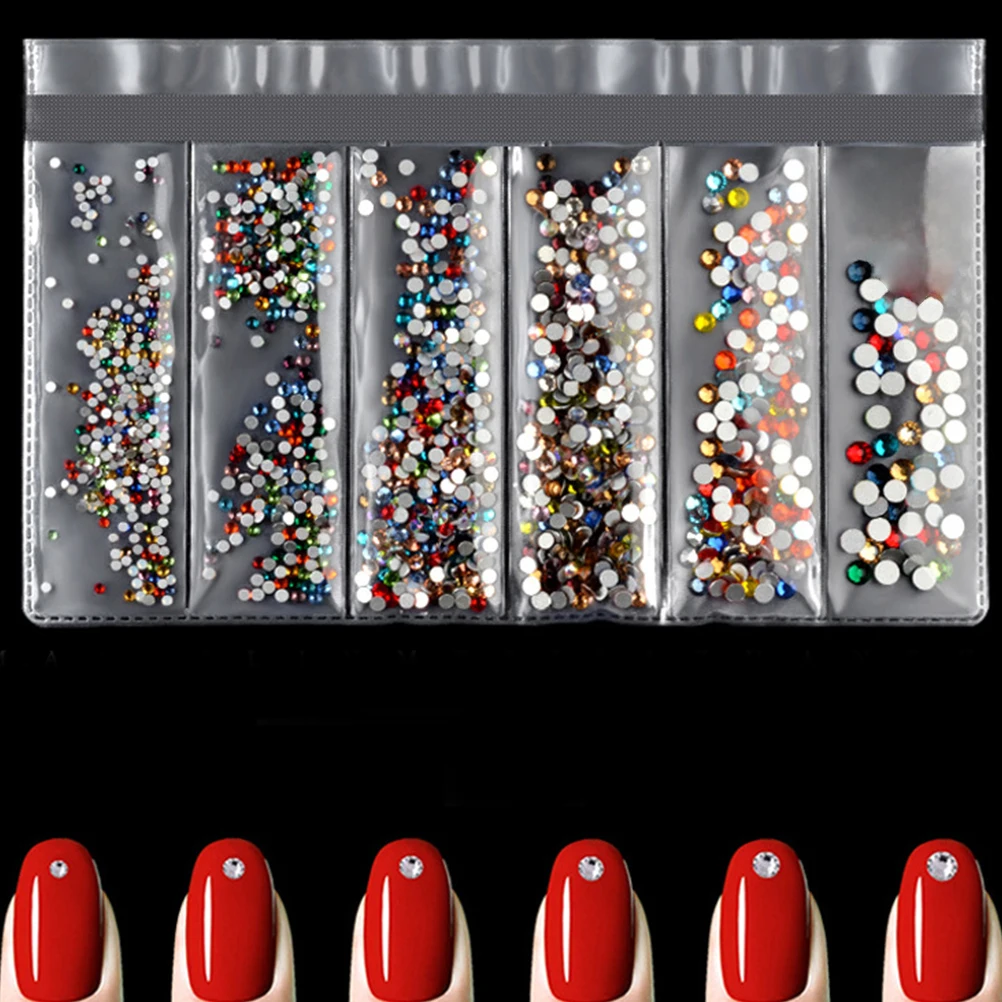 

1364pcs Red Nail Gems Rhinestone Art Accessories Durable Lightweight DIY Manicure Decoration Supplies Women Home Professional