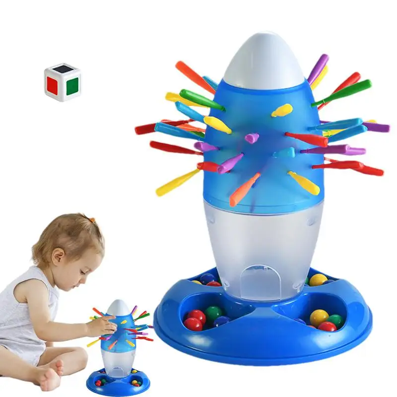 Educational Family Game Rocket-Shaped Educational Toys Kids Board Games Funny Cute Stick Balance Game Montessori Board Game For