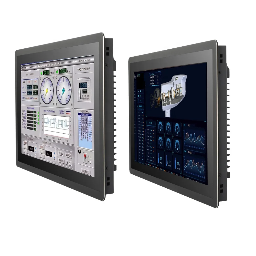 Rugged Industrial Monitor J1900 I7 I5 I3 Ip65 Touch Screen in One Panel Pc All 10.4 15 17 19 Inch Black LCD capacitive touch