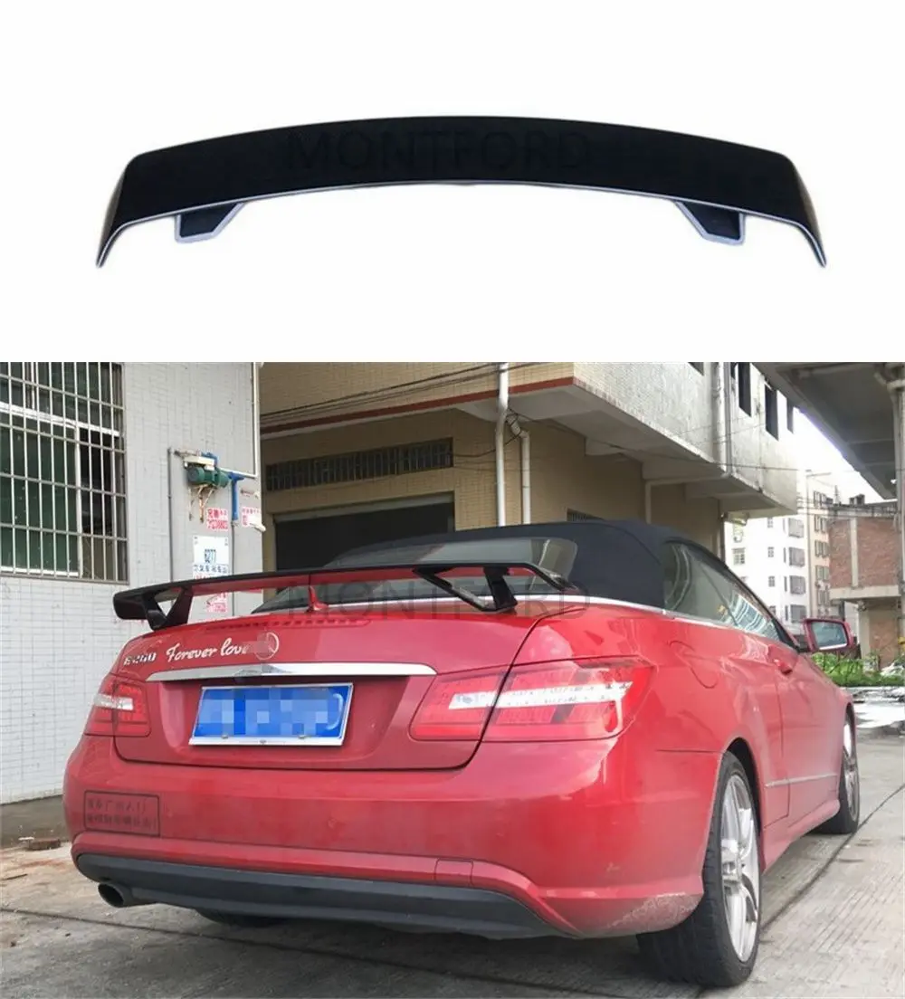 Gloss Black/Carbon Rear Trunk Boot Lip Spoiler For Mercedes For Bens W212 W213 E Class   2010-2022