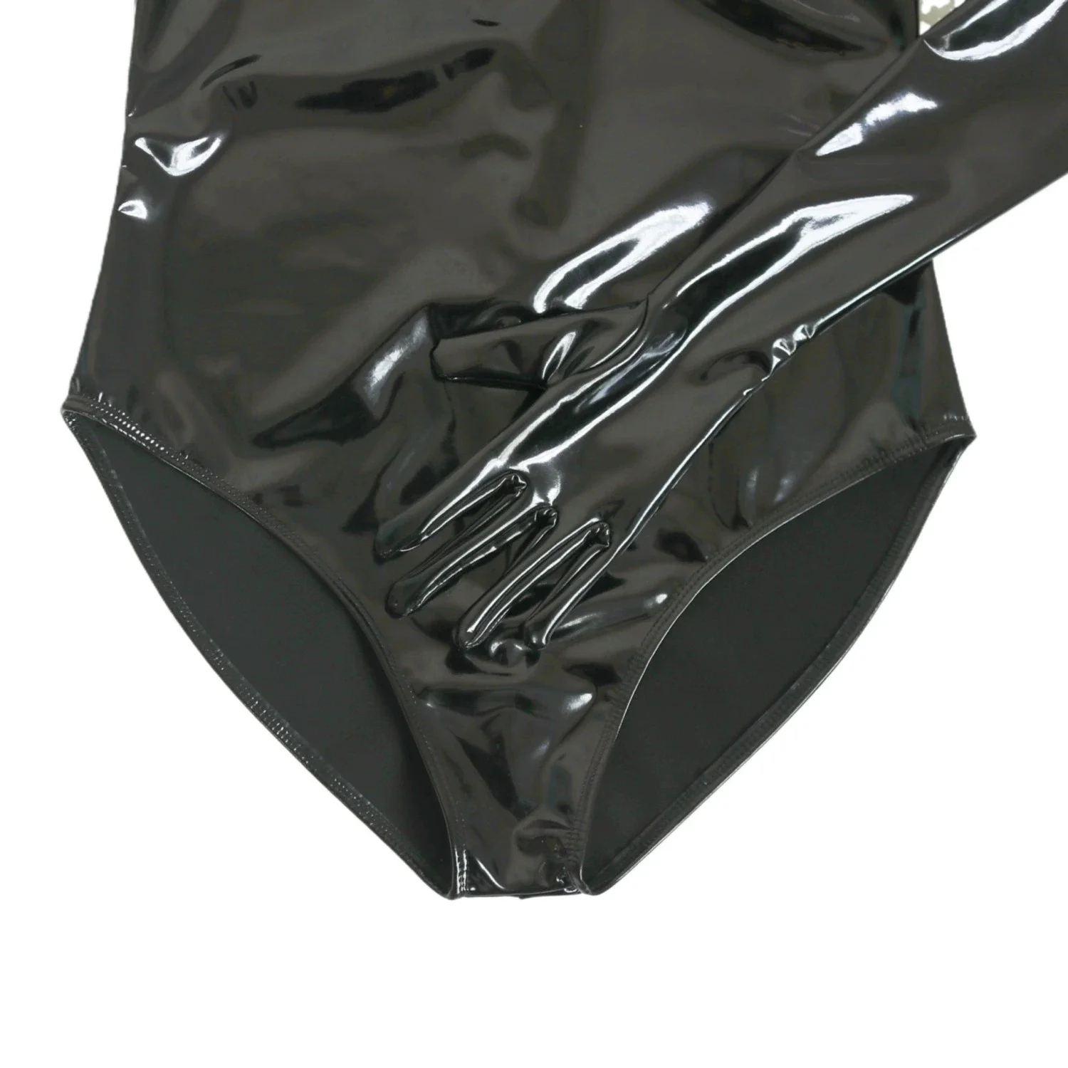 

Сексуальное женское латексное боди с перчатками и рукавами, боди с высоким вырезом, корректирующие колготки с низкой грудью, эластичный домашний купальник из искусственной кожи, купальник горничной