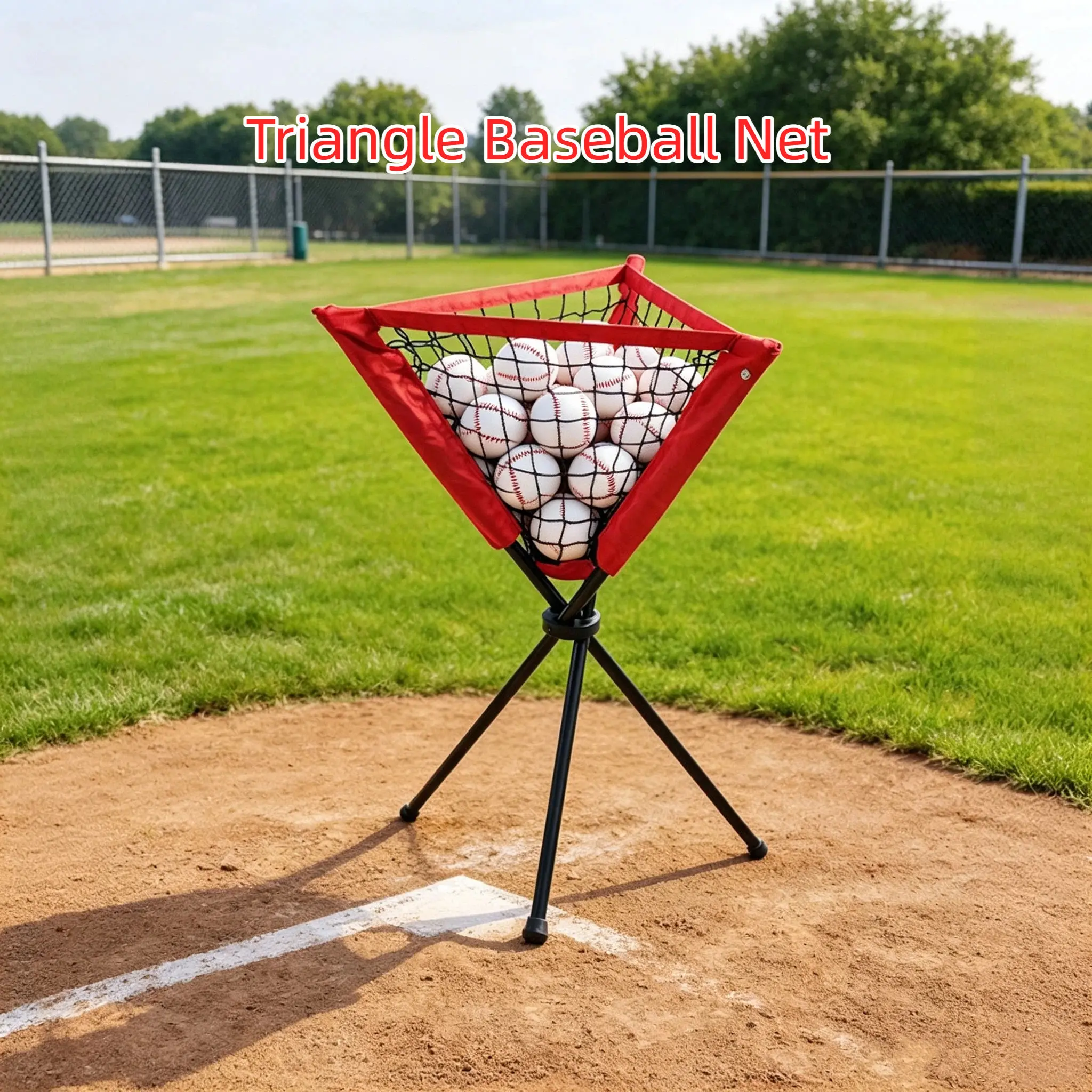 Heavy Duty Ball Bucket Portable Ball Caddy Collapsible Ball Hopper with Net for Training Practice Easy Assembly & Storage