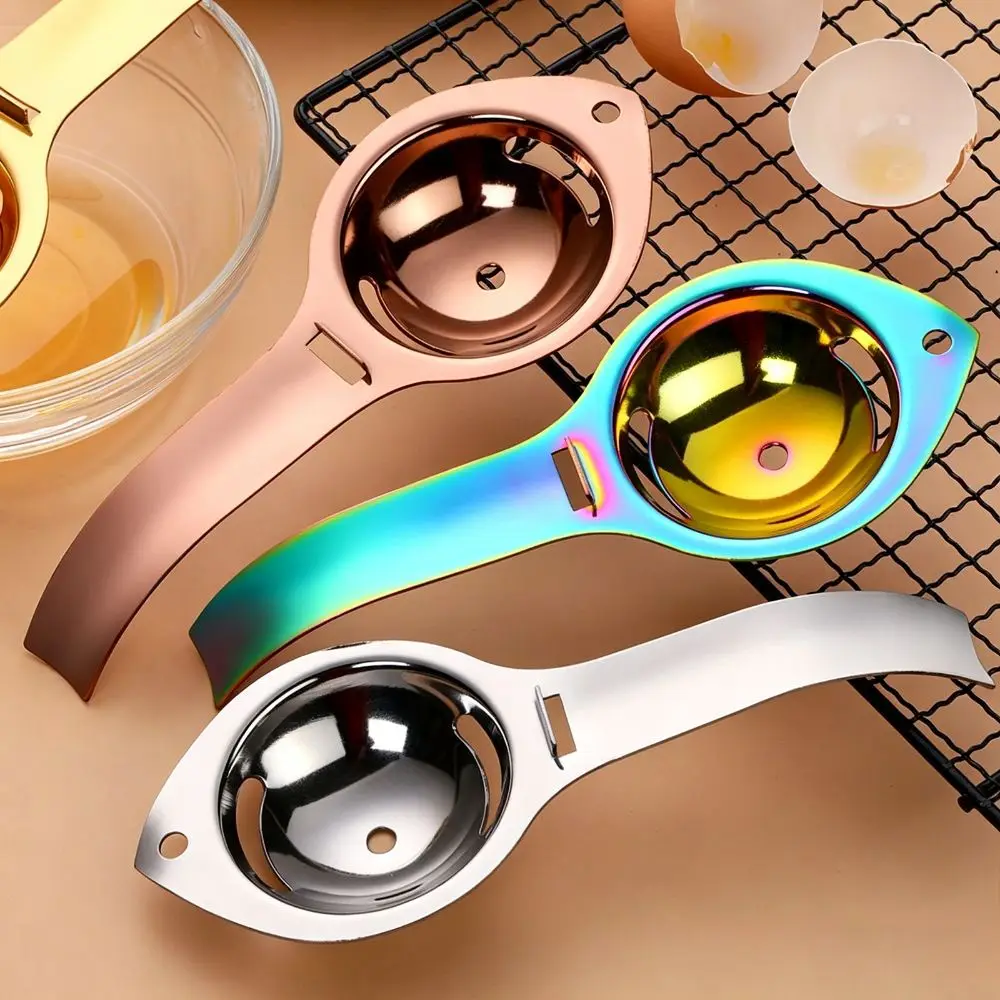 Stainless Steel Egg Yolk Separator Long Handle Dishwasher Safe Egg Strainer Easy to Clean Durable Egg Extractor Baking/Cooking