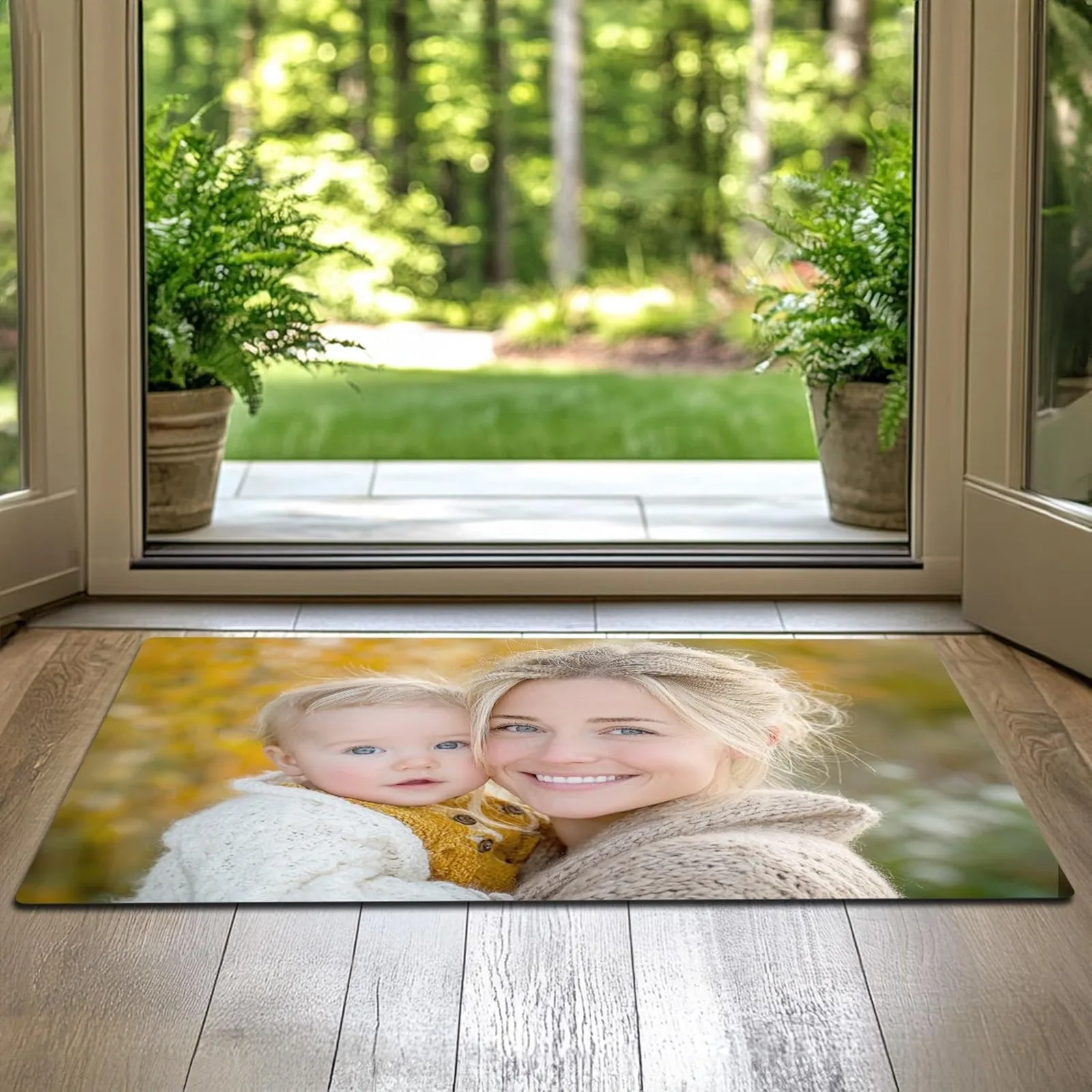 Personalized Pet Doormat for Front Door Custom Cute Dog Rug Pet Photo with Text