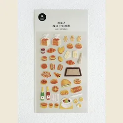 Korea Suatelier Sticker 1177 Old Bakery Cute Bread Toast Cake Design Cutting Junk Journal Scrapbooking Stickers craft Supplies
