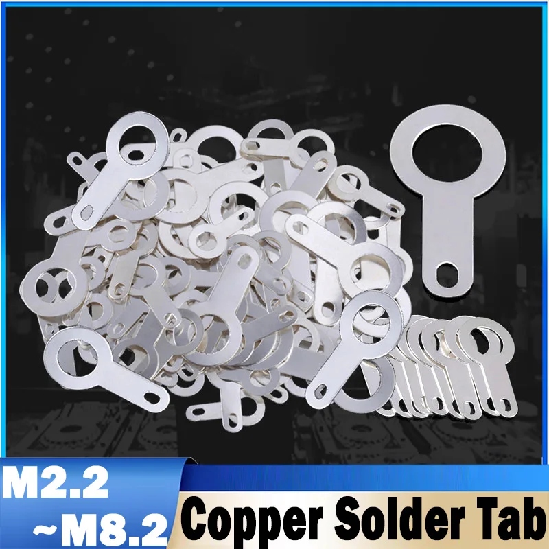 20/30/50Pcs M2.2 M2.7 M3.2 M4.2 M5.2 M6.2 M8.2 Silver-Plated Copper Single Head Soldering Terminal Circular Weld Washer Welding