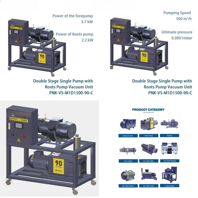 Industrial Grade 500 m3/h Single Stage Pump with Roots Pump Vacuum Unit for Machining Applications