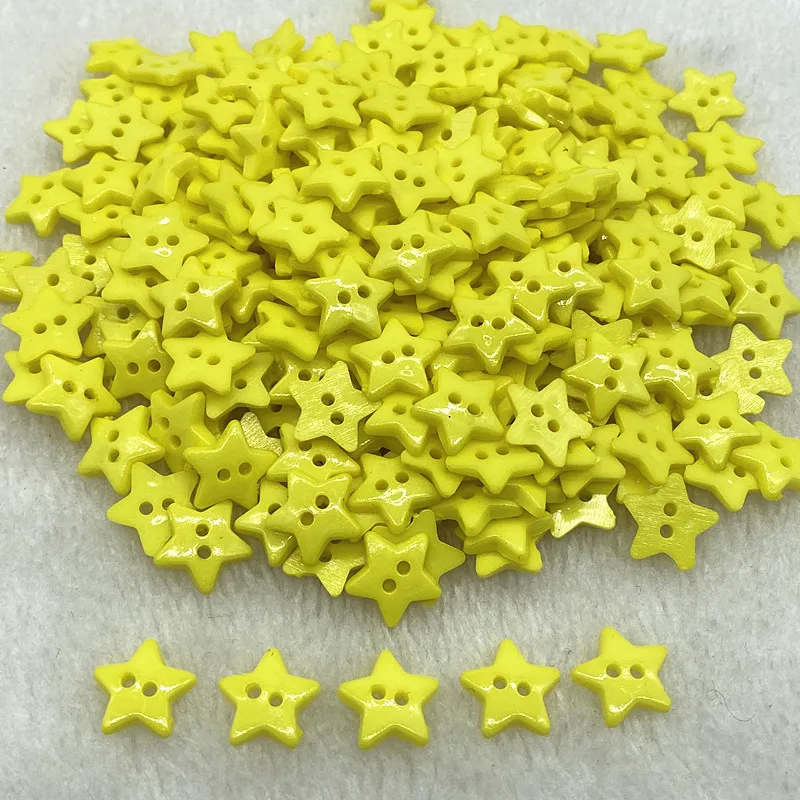 Five-Pointed Star Resin Sewing Buttons, Multicolour
