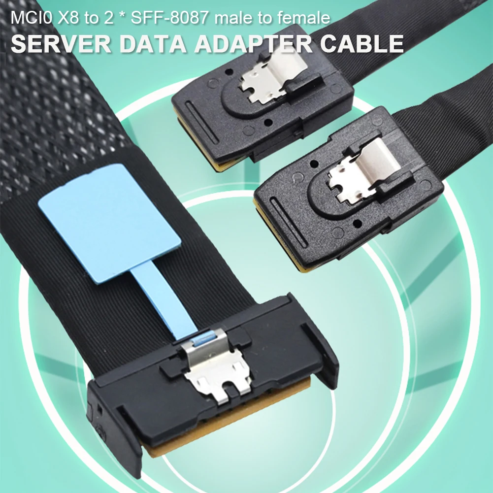 

MClO X8 MCIO 8i(74P) To 2 Ports SFF-8087 Cable PCIE5.0 Server Connection Cable Connection Cable Server Adapter Server Cable