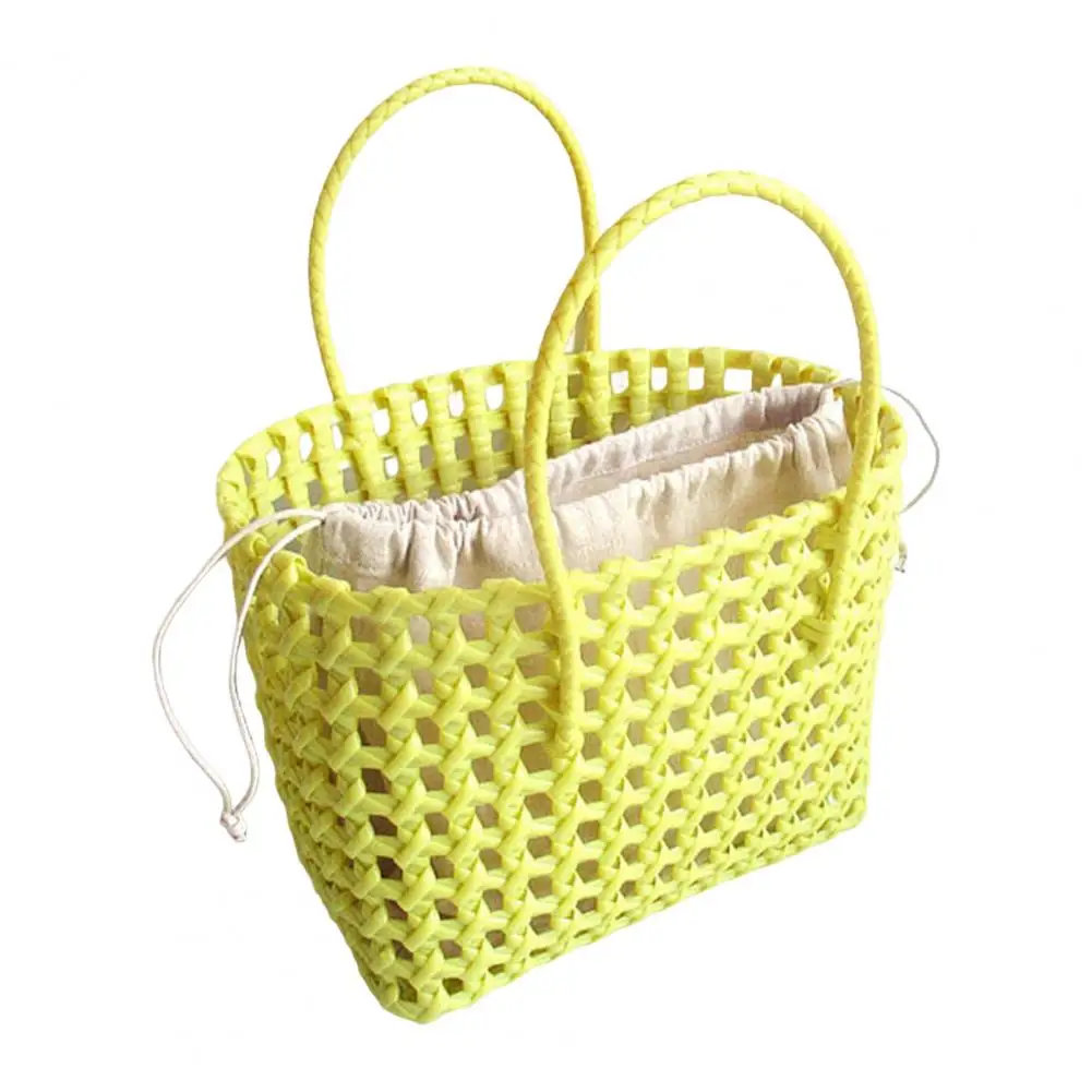 Straw Beach Bag Hollow Square Large Capacity Portable Shopping Basket Storage Supplies