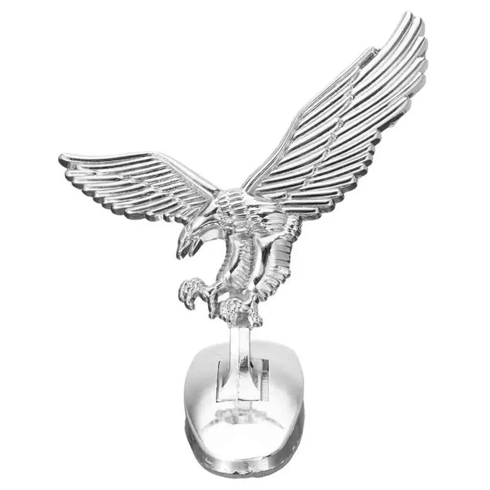 Eagle Car Ornament Badge Chrome Front Cover Logo Auto Sticker Exterior Decor Car Bonnet Pasted Emblem Modification Accessory