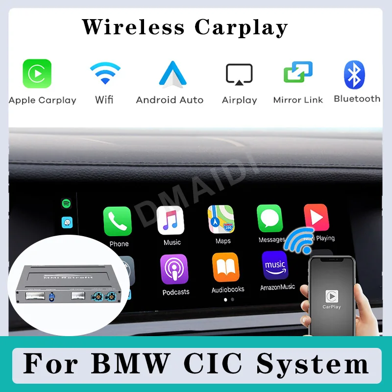 Wireless Carplay MMI Android Auto Module Box Decoder CIC System For BMW E60 E70 E71 E84 F01 F02 F07 F10 F11 F25 F26 F30 