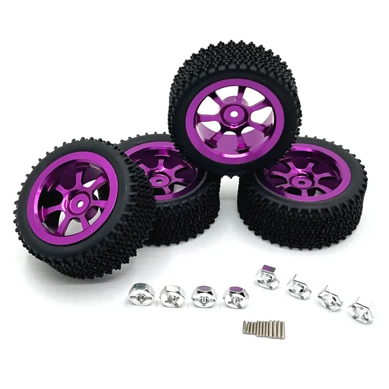 Usado para mjx 1/14 14301 14302 14303 wltoys 1/14 1/12 rc peças de carro metal atualizado rodas pneus