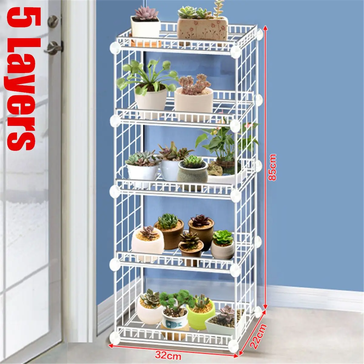 Detachable Household Multi-laye Wrought Iron  Plant stand With Four Sides Of Fence Rack Balcony Indoor Garden Flower Pot Shelf