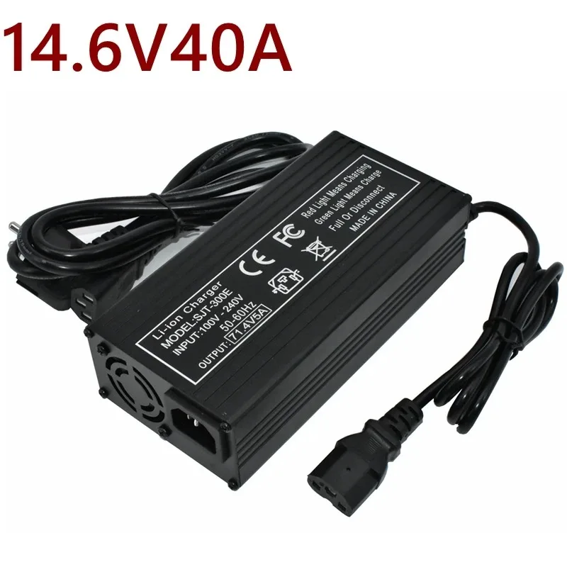 

14.6V 40A LifePO4 Battery Charger Trickle Smart Charger and for 12.8V 4S LiFePO4 Lithium-Iron Deep Cycle Rechargeable Batteries