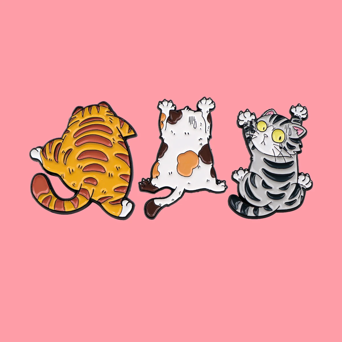 Funny Pet Cat Enamel Pins Lapel Pins Badge For Backpack Clothes Pin Climbing Styling Metal Brooches Jewellery Gifts For Friends