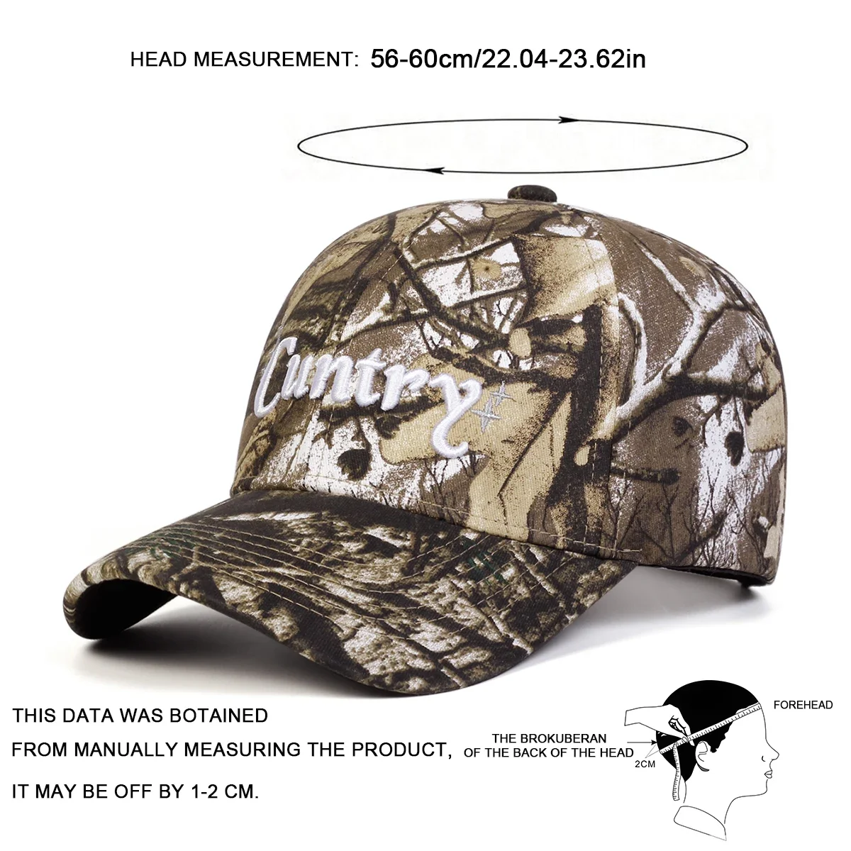 Unisex CUNTRY Embroidery Camouflage Baseball Caps Spring and Autumn Outdoor Adjustable Casual Hats Sunscreen Hat Sports Cap