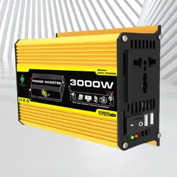 DC 12V To AC 110/220V Intelligent Power Inverter Dual USB Car Voltage Transformer 3000W Digital Power Inverter Built-in Fuse