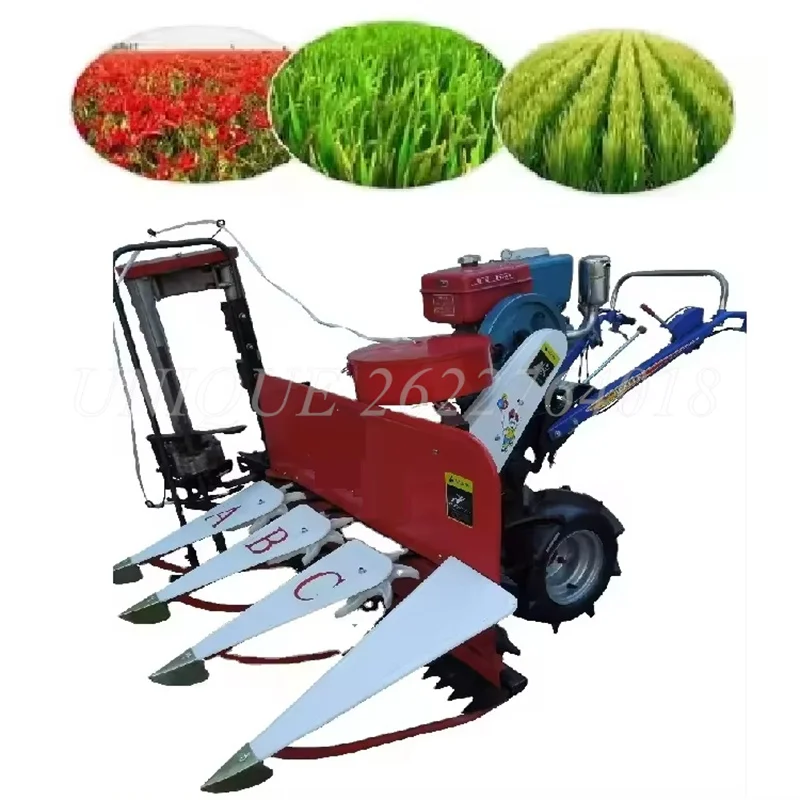 

Farm Use Small Rice Wheat Corn Reaper Chili Corn Straw Sun Cutting Machine Pepper Soybean Mini Harvester Without Handcart